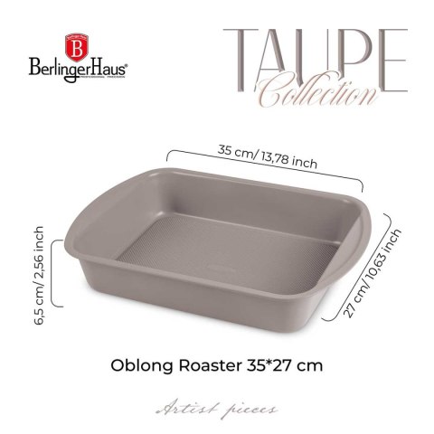 BRYTFANNA FORMA TYTANOWA 40x28cm BERLINGER HAUS BH-7903 TAUPE