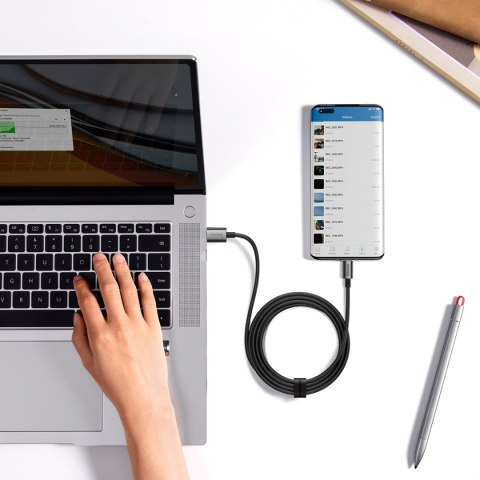 Kabel przewód Superior Series USB-A - USB-C 100W do Huawei Honor 1.5m - czarny