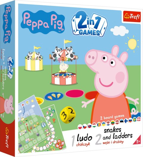 Gra 2w1 Chińczyk Węże i drabiny Świnka Peppa 2067 Gra 2w1 Chińczyk Węże i drabiny Świnka Peppa 2067