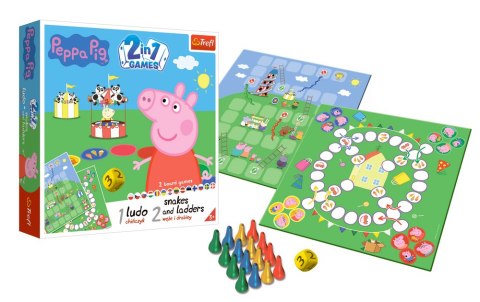 Gra 2w1 Chińczyk Węże i drabiny Świnka Peppa 2067 Gra 2w1 Chińczyk Węże i drabiny Świnka Peppa 2067