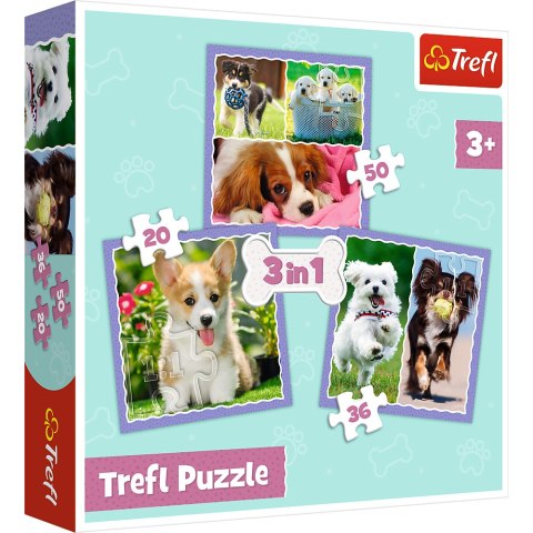 Puzzle - 3w1 - Urocze pieski - Trefl 34854 Puzzle - 3w1 - Urocze pieski - Trefl 34854