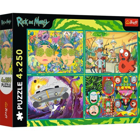 Puzzle - 4x250 - Zakręcony świat Ricka i Morty'ego - Warner Rick and Morty Trefl 13338 Puzzle - 4x250 - Zakręcony świat Ricka i Morty'ego - Warner Rick and Morty Trefl 13338