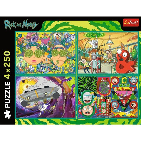Puzzle - 4x250 - Zakręcony świat Ricka i Morty'ego - Warner Rick and Morty Trefl 13338 Puzzle - 4x250 - Zakręcony świat Ricka i Morty'ego - Warner Rick and Morty Trefl 13338