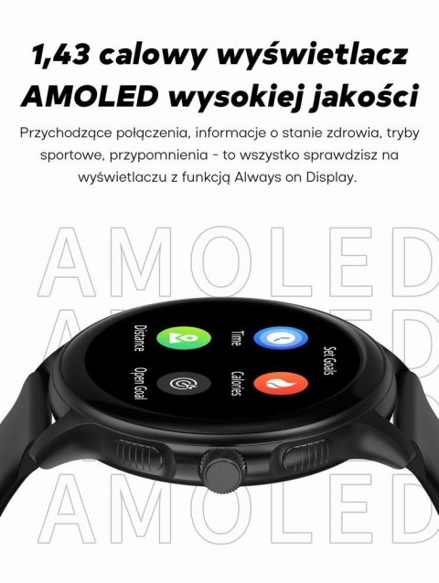 Smartwatch Damski GRAVITY GT12-5 Szary Pasek Silikonowy + Bransoleta Różowe Złoto