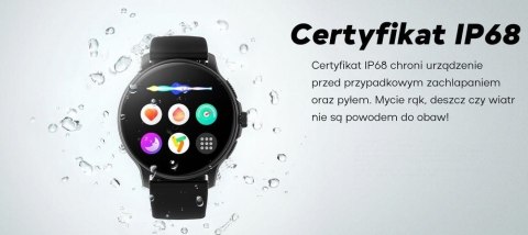 Smartwatch Damski GRAVITY GT12-5 Szary Pasek Silikonowy + Bransoleta Różowe Złoto