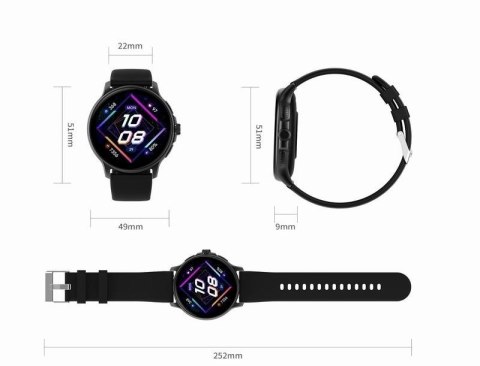 Smartwatch Damski GRAVITY GT12-5 Szary Pasek Silikonowy + Bransoleta Różowe Złoto