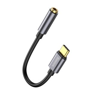 Adapter przejściówka do słuchawek USB-C - mini jack 3.5mm DAC 24 bit 48KHz - szary