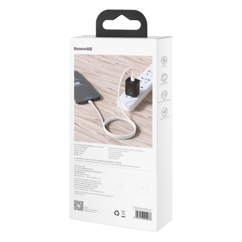 Kabel przewód do iPhone USB-C - Lightning Series Metal Data 20W PD 2m - biały
