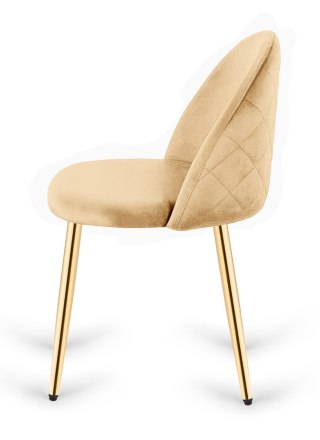 Krzesło tapicerowane GLORIA CREAM VELVET GOLD