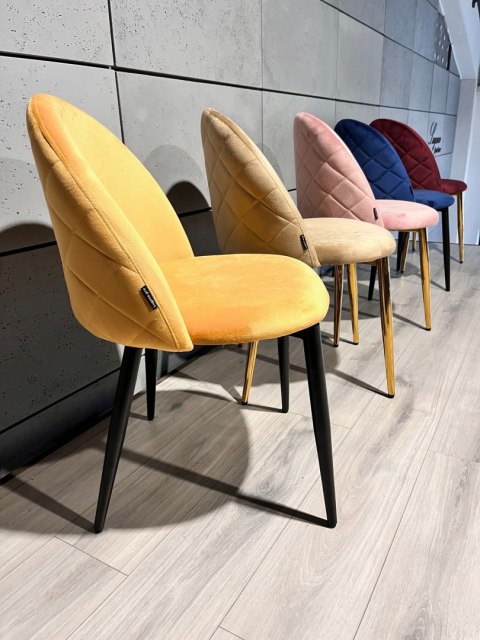 Krzesło tapicerowane GLORIA MUSTARD VELVET