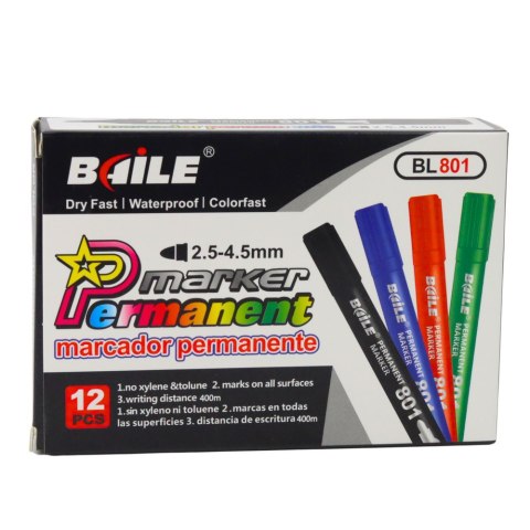 Marker Permanentny Wodoodporny Czarny 2,5-4,5 mm Marker Permanentny Wodoodporny Czarny 2,5-4,5 mm