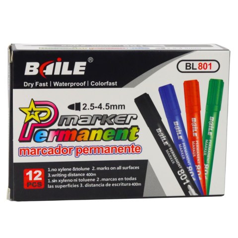 Marker Permanentny Wodoodporny Czerwony 2,5-4,5 mm Marker Permanentny Wodoodporny Czerwony 2,5-4,5 mm