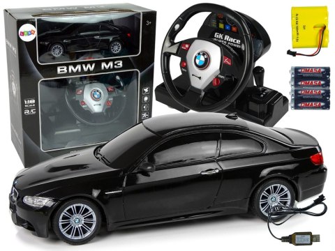 Auto Zdalnie Sterowane BMW M3 Czarny 2,4 G Pilot Kierownica 1:18 Dźwięk Światła Auto Zdalnie Sterowane BMW M3 Czarny 2,4 G Pilot Kierownica 1:18 Dźwięk Światła