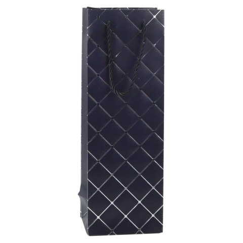 Torba Prezentowa Na Wino Butelkę Papierowa Srebrne Elementy 35 x 12 x 9 cm Torba Prezentowa Na Wino Butelkę Papierowa Srebrne Elementy 35 x 12 x 9 cm