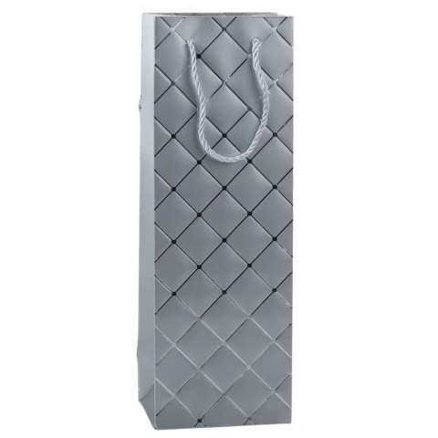 Torba Prezentowa Na Wino Butelkę Papierowa Srebrne Elementy 35 x 12 x 9 cm Torba Prezentowa Na Wino Butelkę Papierowa Srebrne Elementy 35 x 12 x 9 cm
