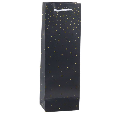 Torba Prezentowa Na Wino Butelkę Papierowa Złote Kropki 35 x 12 x 9 cm Torba Prezentowa Na Wino Butelkę Papierowa Złote Kropki 35 x 12 x 9 cm