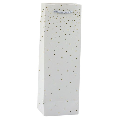 Torba Prezentowa Na Wino Butelkę Papierowa Złote Kropki 35 x 12 x 9 cm Torba Prezentowa Na Wino Butelkę Papierowa Złote Kropki 35 x 12 x 9 cm
