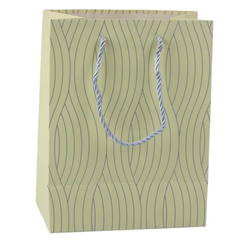 Torba Prezentowa Papierowa Srebrne Linie Faliste 23 x 18 x 10,5 cm Torba Prezentowa Papierowa Srebrne Linie Faliste 23 x 18 x 10,5 cm