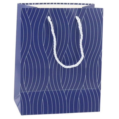 Torba Prezentowa Papierowa Srebrne Linie Faliste 23 x 18 x 10,5 cm Torba Prezentowa Papierowa Srebrne Linie Faliste 23 x 18 x 10,5 cm