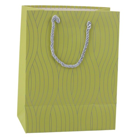 Torba Prezentowa Papierowa Srebrne Linie Faliste 23 x 18 x 10,5 cm Torba Prezentowa Papierowa Srebrne Linie Faliste 23 x 18 x 10,5 cm