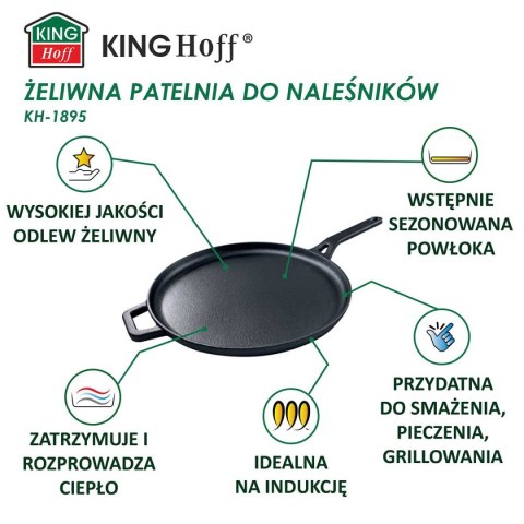 PATELNIA ŻELIWNA 29cm DO NALEŚNIKÓW PIZZY KINGHOFF KH-1895 PATELNIA ŻELIWNA 29cm DO NALEŚNIKÓW PIZZY KINGHOFF KH-1895