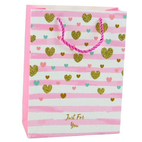 Torba Prezentowa Papierowa Niebieska Różowa Brokat 23 x 18 x 10,5 cm Torba Prezentowa Papierowa Niebieska Różowa Brokat 23 x 18 x 10,5 cm