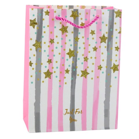 Torba Prezentowa Papierowa Niebieska Różowa Brokat 23 x 18 x 10,5 cm Torba Prezentowa Papierowa Niebieska Różowa Brokat 23 x 18 x 10,5 cm