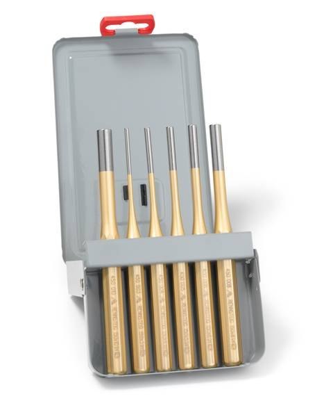 ZESTAW WYBIJAKÓW W METALOWEJ KASECIE ŚR. 3, 4, 5, 6, 8, 10MM ZESTAW WYBIJAKÓW W METALOWEJ KASECIE ŚR. 3, 4, 5, 6, 8, 10MM