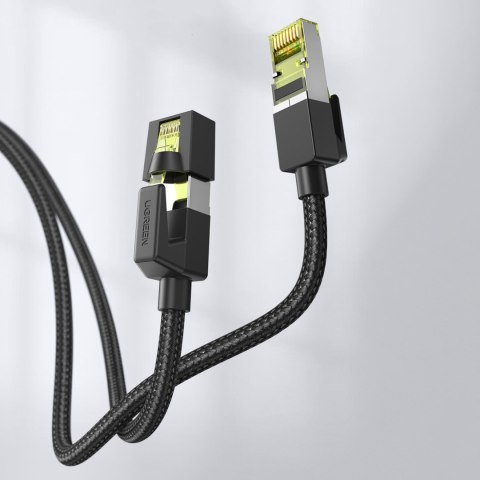Kabel sieciowy patchcord w oplocie Ethernet RJ45 Cat 7 10Gbps 1m - czarny