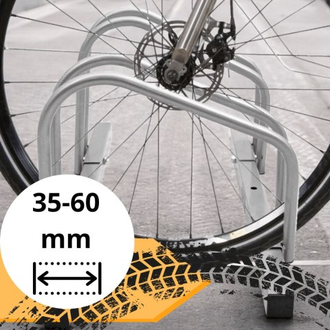 Stojak na 3 rowery bituxx ocynkowany montaż ścienny podłogowy opony 35-60mm