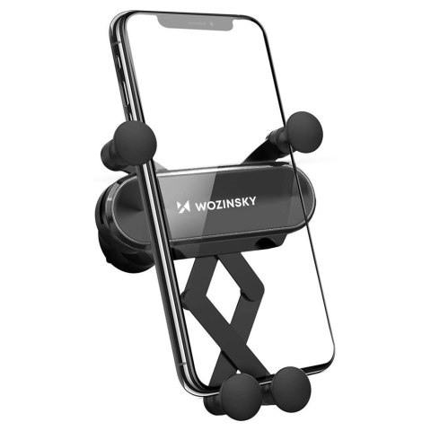 Uchwyt na telefon do samochodu grawitacyjny na kratkę wentylacyjną czarny Uchwyt na telefon do samochodu grawitacyjny na kratkę wentylacyjną czarny