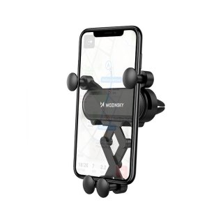 Uchwyt na telefon do samochodu grawitacyjny na kratkę wentylacyjną czarny