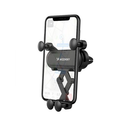 Uchwyt na telefon do samochodu grawitacyjny na kratkę wentylacyjną czarny Uchwyt na telefon do samochodu grawitacyjny na kratkę wentylacyjną czarny