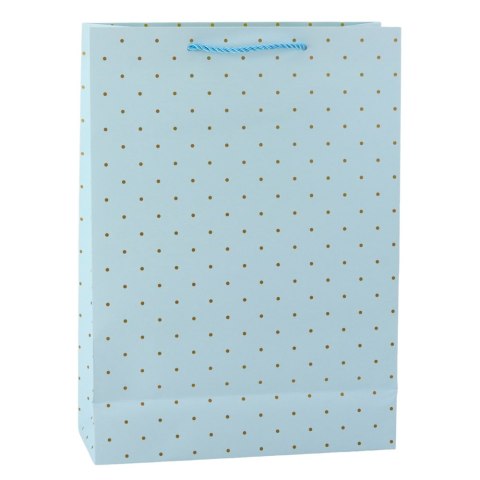 Torba Prezentowa Klasyczna W Złote Kropki 41 x 30 x 12 cm Torba Prezentowa Klasyczna W Złote Kropki 41 x 30 x 12 cm