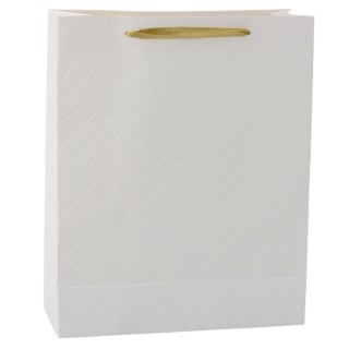 Torba Prezentowa Papierowa Biała Elegancka 32 x 26 x 12cm