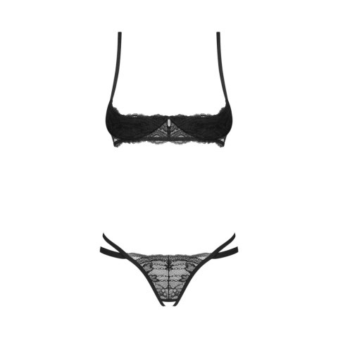 Obsessive - Zestaw dwuczęściowy Nutris stringi z otwartym krokiem + biustonosz m/l Obsessive - Zestaw dwuczęściowy Nutris stringi z otwartym krokiem + biustonosz m/l