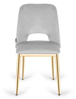 Krzesło tapicerowane GOTI LIGHT GREY VELVET GOLD