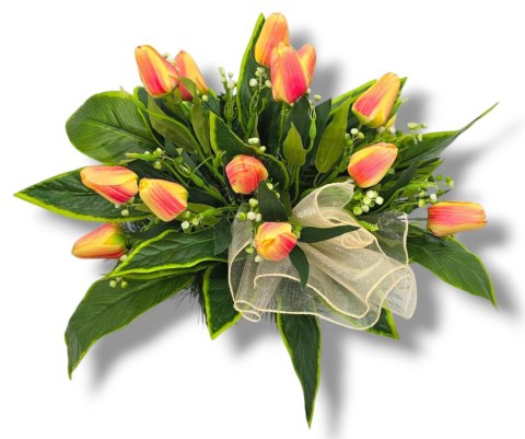 WIOSENNY STROIK KOMPOZYCJA KWIATOWA MISA Z OBCIĄŻENIEM NA GRÓB POMNIK TULIPANY