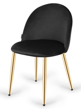 Krzesło tapicerowane GLORIA BLACK VELVET GOLD