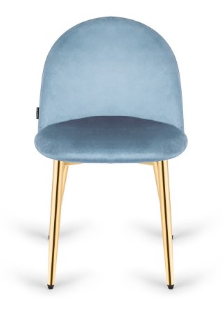 Krzesło tapicerowane GLORIA LIGHT BLUE VELVET GOLD