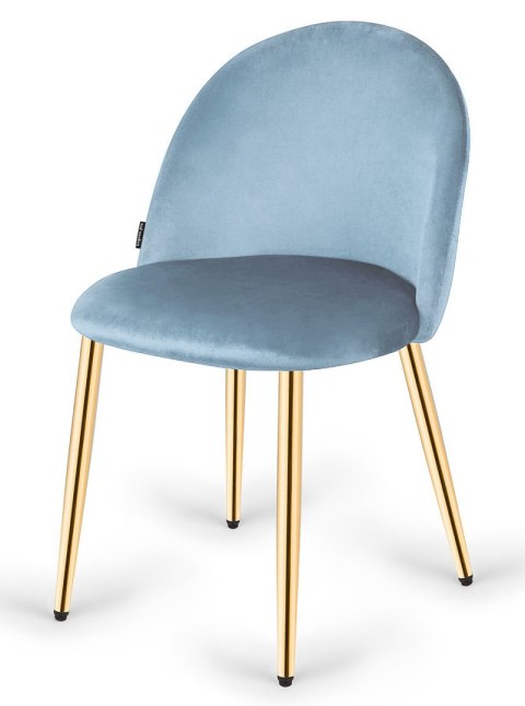 Krzesło tapicerowane GLORIA LIGHT BLUE VELVET GOLD Krzesło tapicerowane GLORIA LIGHT BLUE VELVET GOLD