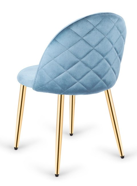 Krzesło tapicerowane GLORIA LIGHT BLUE VELVET GOLD Krzesło tapicerowane GLORIA LIGHT BLUE VELVET GOLD