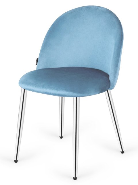 Krzesło tapicerowane GLORIA LIGHT BLUE VELVET SILVER Krzesło tapicerowane GLORIA LIGHT BLUE VELVET SILVER