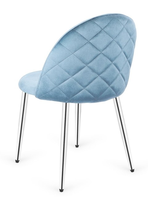 Krzesło tapicerowane GLORIA LIGHT BLUE VELVET SILVER Krzesło tapicerowane GLORIA LIGHT BLUE VELVET SILVER