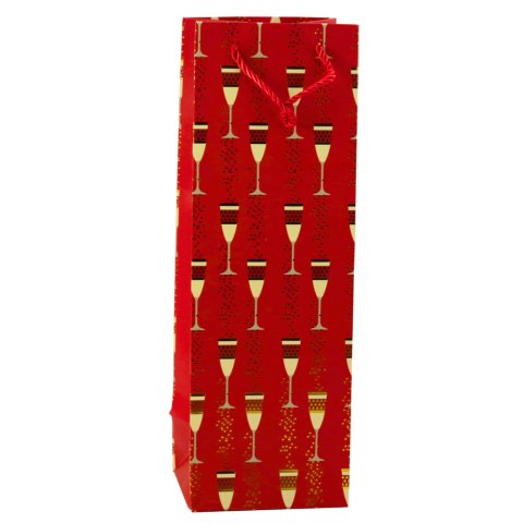 Torba Prezentowa Na Butelkę Motyw Kieliszków 36 x 12 x 10 cm Torba Prezentowa Na Butelkę Motyw Kieliszków 36 x 12 x 10 cm