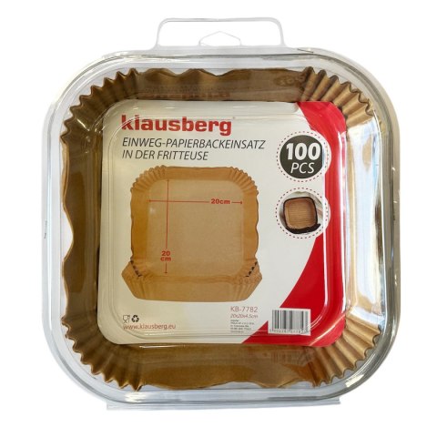 WKŁAD PAPIEROWY DO FRYTOWNICY 20x20cm 100szt. KLAUSBERG KB-7782 WKŁAD PAPIEROWY DO FRYTOWNICY 20x20cm 100szt. KLAUSBERG KB-7782