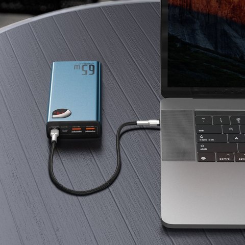 Adaman powerbank 2x USB 1x USB-C 1x microUSB 20000mAh 65W Quick Charge niebieski Adaman powerbank 2x USB 1x USB-C 1x microUSB 20000mAh 65W Quick Charge niebieski