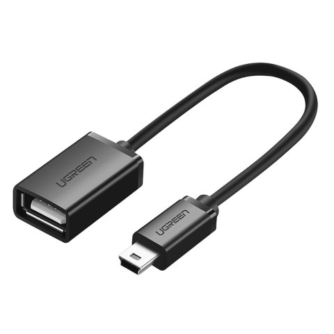 Adapter przejściówka mini USB-B (męski) - USB-A (żeński) OTG 10cm - szary Adapter przejściówka mini USB-B (męski) - USB-A (żeński) OTG 10cm - szary