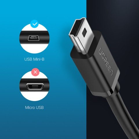 Adapter przejściówka mini USB-B (męski) - USB-A (żeński) OTG 10cm - szary Adapter przejściówka mini USB-B (męski) - USB-A (żeński) OTG 10cm - szary
