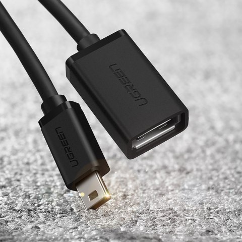 Adapter przejściówka mini USB-B (męski) - USB-A (żeński) OTG 10cm - szary Adapter przejściówka mini USB-B (męski) - USB-A (żeński) OTG 10cm - szary